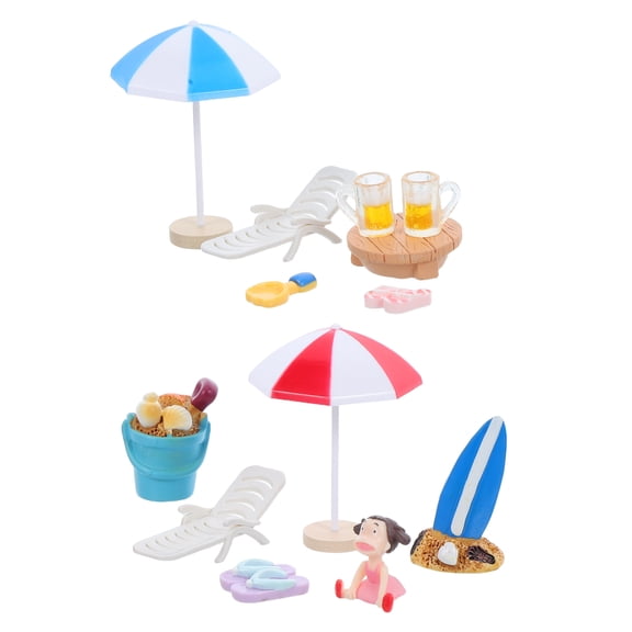 LOLIPPYY 13-Piece Miniature Beach House Decorations Set with Bright Colors for Crafts and Enthusiasts