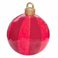 thumbnail image 1 of Cateissary Bola inflable impermeable de Navidad, decoración de camino de Patio de Navidad, sala de estar, adorno de Año Nuevo, juguetes, suministros para Kits de decoración para fiestas rayas rojas Cateissary HA010309-06, 1 of 6