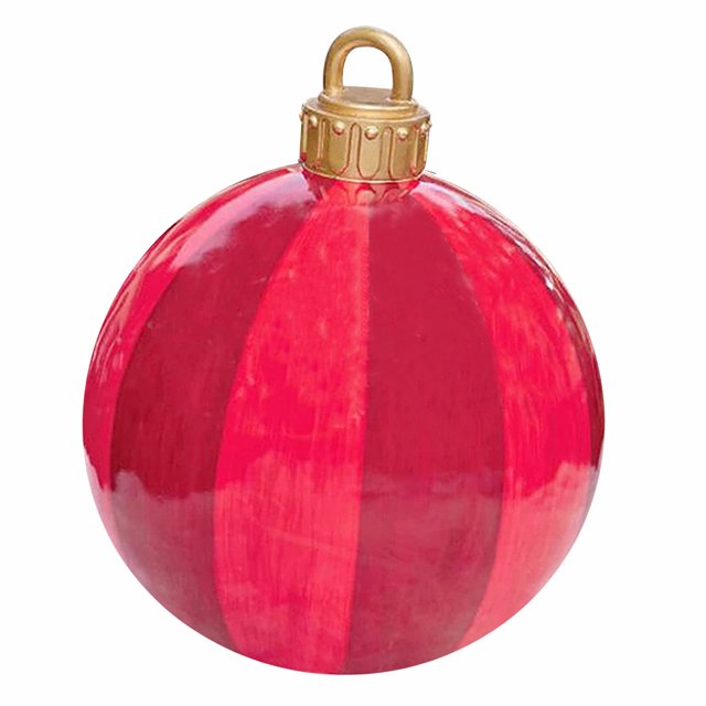 Cateissary Bola inflable impermeable de Navidad, decoración de camino de Patio de Navidad, sala de estar, adorno de Año Nuevo, juguetes, suministros para Kits de decoración para fiestas rayas rojas Cateissary HA010309-06