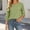 Green, variant on Women's Round Neck Blouse Adjustable 3/4 Sleeve with Side Button Loose Fit Casual Tunic Tops for Ladies Daily & Weekend Wear S-3XL White