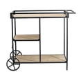 thumbnail image 2 of A&B Home 3 Shelf Stand with Wheel Detail - Natural, Black Finish, 2 of 7