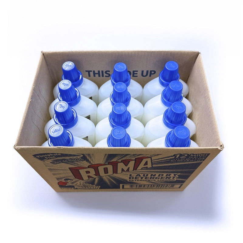 Roma Liquid Detergent Box (Contains 12 Bottles of 33.81 fl oz).  It can be used wor washing clothes and cleaning floors, tiles and other surfaces.