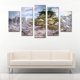 thumbnail image 2 of Juego de Cuadros Decorativos, Castillo de Osaka en Primavera, Estilo Japonés y Sereno, 5 Piezas, Ideal para Recámara y Sala, 150x80cm, 2 of 5