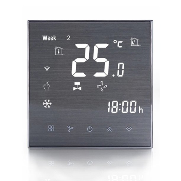 Termostato BAC-2000ELZB Aire acondicionado central TUYA ZIGBEE Pantalla LCD de temperatura constante Abody Silver