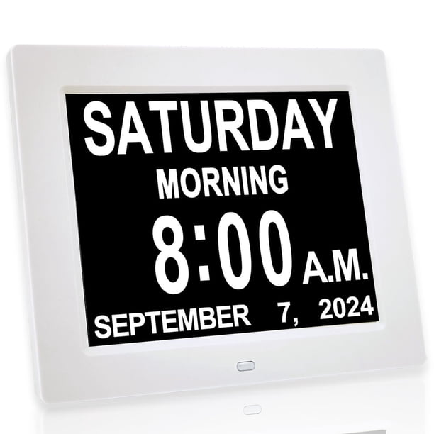 Reloj despertador digital JALL New 2024 con calendario digital de 8 pulgadas