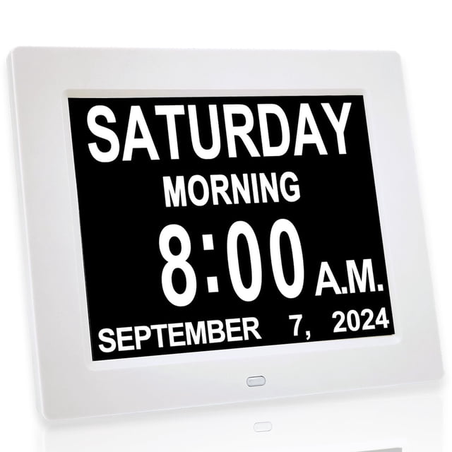 Reloj despertador digital JALL New 2024 con calendario digital de 8 pulgadas