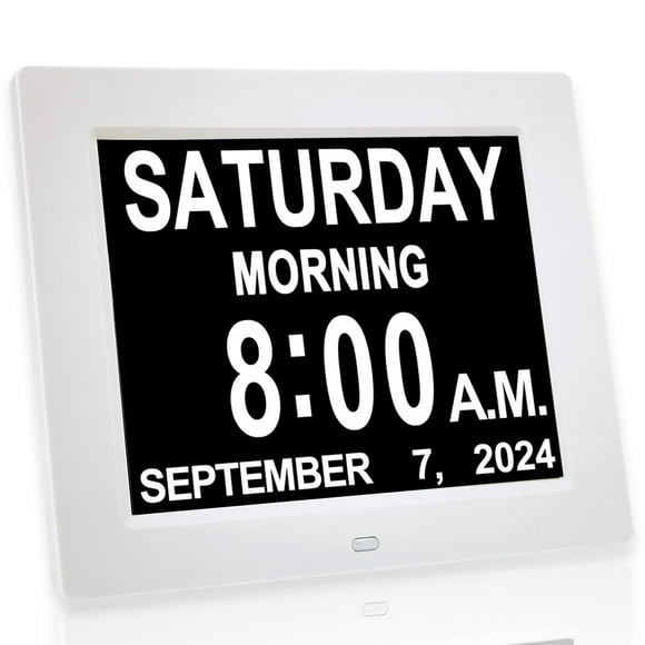 Reloj despertador digital JALL New 2024 con calendario digital de 8 pulgadas