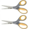 Westcott Titanium Bonded Scissors, 8", Straight, Grey, Yellow, for Office and School, 2-Pack (13901)