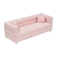 thumbnail image 5 of PORKISS 80" Sofa Couch for Living Room, Comfy Teddy Fleece Extra Deep Seat Couches with 2 Comfortable Pillows, Pink, 5 of 8