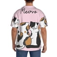 thumbnail image 5 of Gaeub Cute Cats Men's Lapel Short Sleeve Shirt, Relaxed Fit Shirt, Soft and Breathable for Outdoors Party Travel - Large, 5 of 7