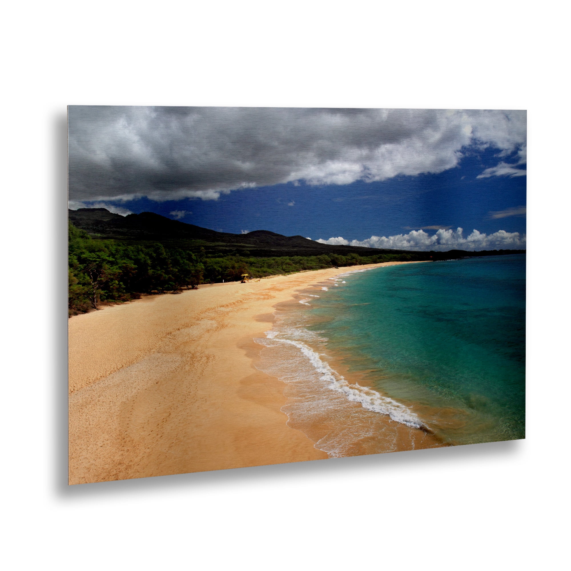 Trademark Fine Art 'Makena Maui' Brushed Aluminum Wall Art Art by Pierre Leclerc