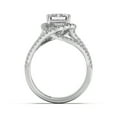 thumbnail image 3 of BEST Jewel 1.8 Ct Emerald Cut Moissanite Rings - Bypass Design in 14K White Gold Plated Wedding Rings - Stunning Engagement Ring for Women - Ideal Gift for Birthdays or Proposals, 3 of 4