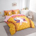 thumbnail image 2 of Erosebridal Pink Dripping Waffle Baseball Batter & Baseball Graphic Twin Bedding Sets 7-Piece, Baseball Graphic Bedding Comforter Set for Girls Kids,Pink Reversible,Microfiber Bedroom Decor, 2 of 6