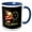 Blue/White, variant on 3drose, Image of Christmas Santa Claus Monogram- Letter O- Not Foil Embossed, 11oz Two-tone Red Mug