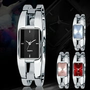 NUZYZ Women\'s Square Dial Changing Color Bracelet Bangle Quartz Fashion Wrist Watch