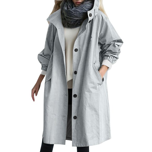 2025 Loose Comfortable Hooded Coat Plus Size Light Weight Rain Jackets for Women Outwear Womens Elegant Windbreaker Winter Coat for Women Wild Winter Women's Coat