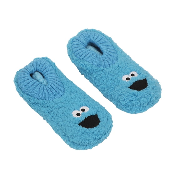 Sesame Street Cookie Monster Themed Women's Slipper Sock-Large-X-Large