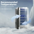 thumbnail image 5 of Auseo 15" Wine Cooler, Freestanding Beverage Refrigerator, 28 Bottle, Stainless Steel, Double Tempered, Glass Door, 5 of 7