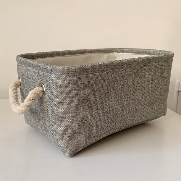 Xiao Hua Cestas de almacenamiento para estanterías, cubos de tela, organizadores de armario para el hogar, la guardería, juguetes para bebés, regalos decorativos, 30 x 19 x 16 cm (gris)