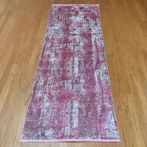 Turkish Modern Erased Design Wool & Silk Rug - 3'3 x 9'10