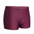 thumbnail image 2 of YONGHS Kids Girls Boycut Booty Shorts Gymnastics Sports Bottoms Athletic Hot Pants Burgundy 5-6, 2 of 4