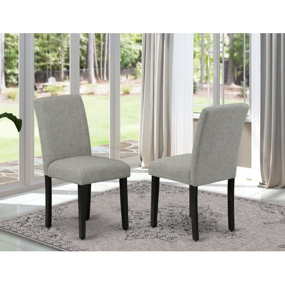 ABP1T06 Abbott Parson Chair With Black Leg And Linen Fabric Shitake - Set of 2