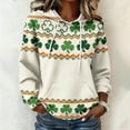 thumbnail image 4 of Camisetas Largas de Verano para Mujeres con Capucha de Impresión Del Día de San Patricio con Bolsillos Blusa Casual Suelta, 4 of 5