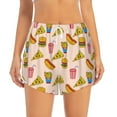thumbnail image 2 of KLL Hamburger Pizza Coke Pattern Shorts Women,Athletic Shorts High Waisted Running Shorts Pocket Sporty Short Gym Elastic Workout Shorts-Medium, 2 of 7