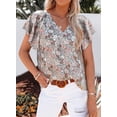 thumbnail image 2 of ORUYROP Blouses Décontractées Boho à Imprimé Floral Col en V Manches Longues Amples pour Femmes, 2 of 6