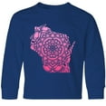 thumbnail image 3 of Inktastic Wisconsin Silhouette Mandala Long Sleeve Youth T-Shirt, 3 of 5