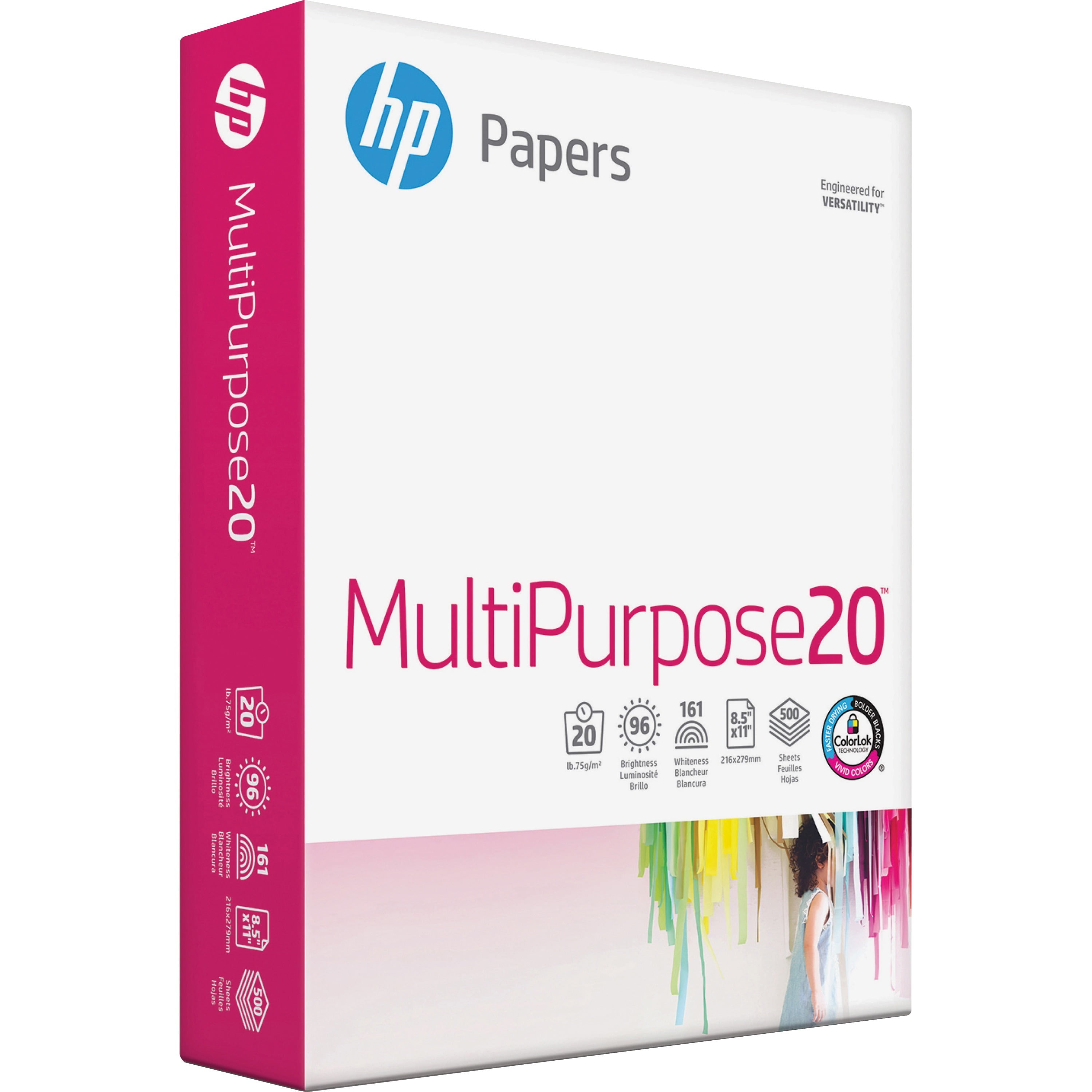 HP Papers MultiPurpose20 8.5x14 Copy & Multipurpose Paper, White, 500