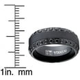 thumbnail image 4 of Metal Masters Mens .9Ct Black Titanium Dome Brushed Finished Wedding Band Engagement Ring Black Cubic Zirconia, 4 of 6
