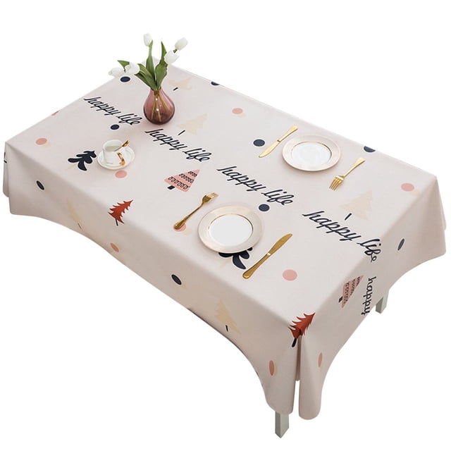 Christmas Table Mat Oil-proof Waterproof Heat Insulation Tear Resistant Christmas Tree Nordic Home Tablecloth Ins Style for Dining Room