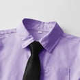 thumbnail image 4 of PEASKJP Boys Short Sleeve Dress Shirt and Tie Set Collared Button-Down Uniform Shirts for Kids,Purple 3-4 Years, 4 of 8