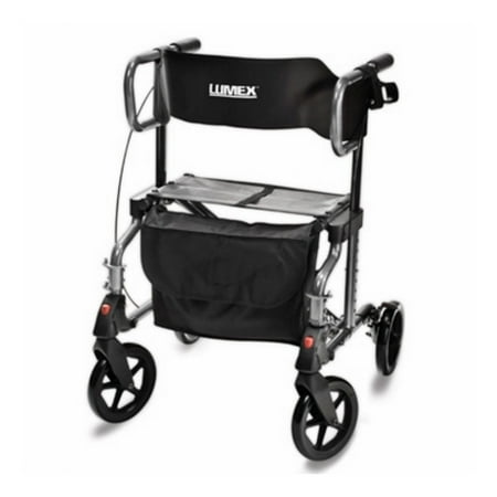 Lumex Hybrid Lx Rollator Titanium Transport Chair