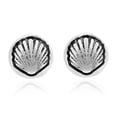 thumbnail image 5 of Ocean's Treasure Scallop Seashells Sterling Silver Stud Earrings, 5 of 5