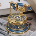 thumbnail image 3 of Retro Telephone Model Zinc Alloy Trinket Vintage Enamel Craft Decoration, 3 of 3