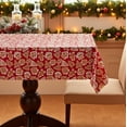 thumbnail image 4 of Serafina Home Holiday Christmas Vinyl Tablecloth with Flannel Backing: Tablecloth Reusable (Gingerbread) 52" x 52", 4 of 6