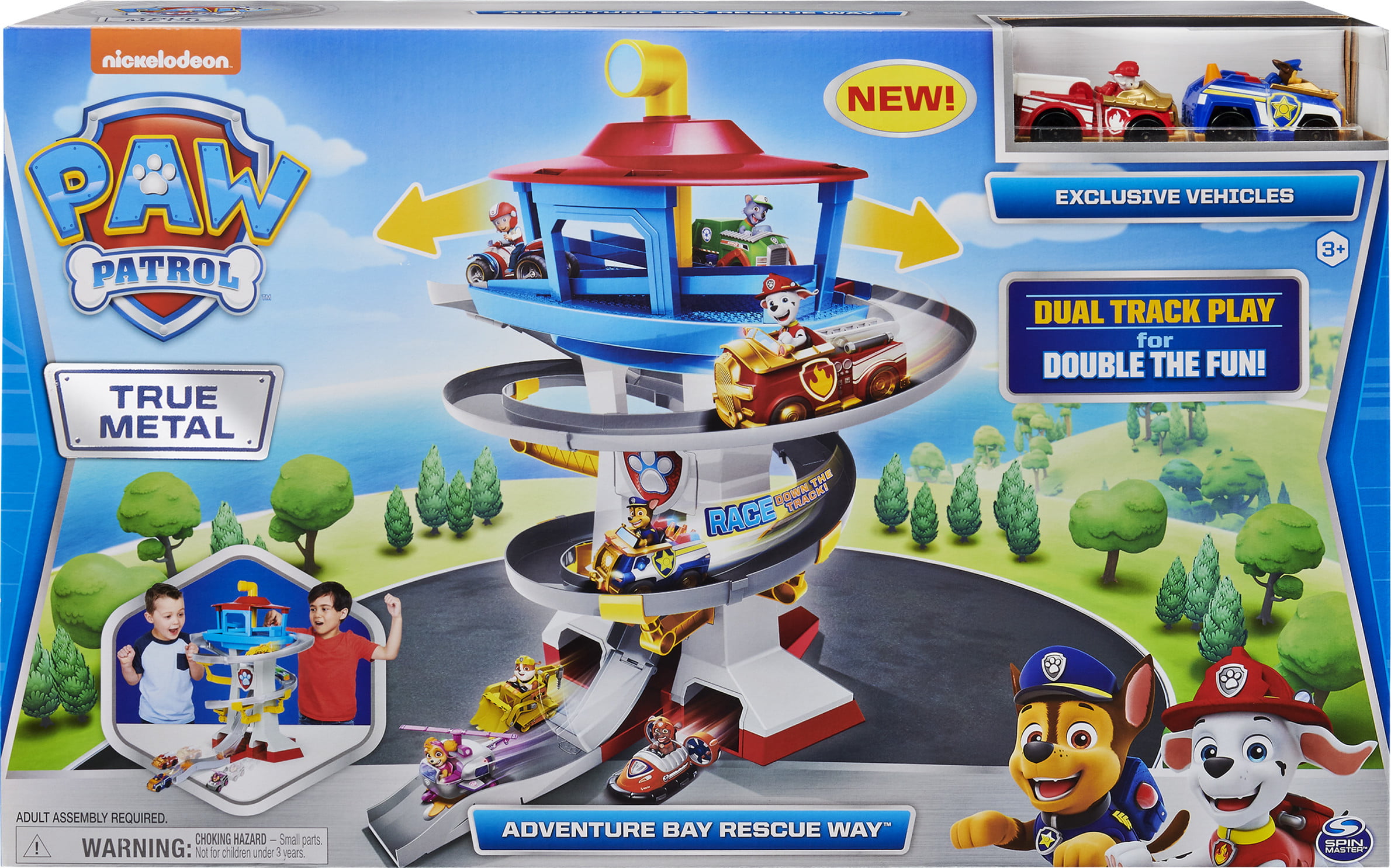 PAW Patrol, True Metal Adventure Bay Rescue Way Playset with 2 Exclusive Vehicles, 1:55 Scale - 1