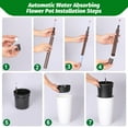 thumbnail image 4 of QinaQin Juego de 2 macetas altas autorriego de 22'' y 16'' para interior y exterior – Plástico resistente blanco y negro – Drenaje incorporado y monitor de nivel de agua – Ideales para patio, porche, 4 of 9