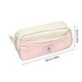 thumbnail image 3 of Divided Section School Stationery Holder Practical Canvas Materials Water Resistant Surfaces For Classroom Office Use Pink, 3 of 4