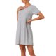 thumbnail image 4 of INSPIRAR CHIC Camisones de Mujer Modal Ropa de Dormir de Manga Corta Camiseta de Cuello Redondo Camisón Corto XS Gris, 4 of 6