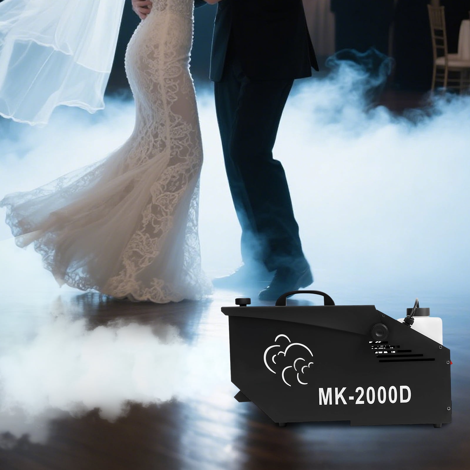 High-Powered Low-Lying Fog Machine for Stage & Wedding Smoke Effects, 1200W DMX Control, 5000 CFM, LCD Display, Easy Carry & Clean