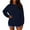 Navy #004, variant on Mohiass Plain Sweatshirt Women Cute Soild Color Baggy Buttery Soft Fleece Cotton Lightweight Trendy Comfy Pullover Tops Army Green M