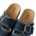 thumbnail image 3 of Roxoni Women's Comfort Flat Sandals Double Buckle Adjustable Straps Flat Slides Footbed Suede, 3 of 6