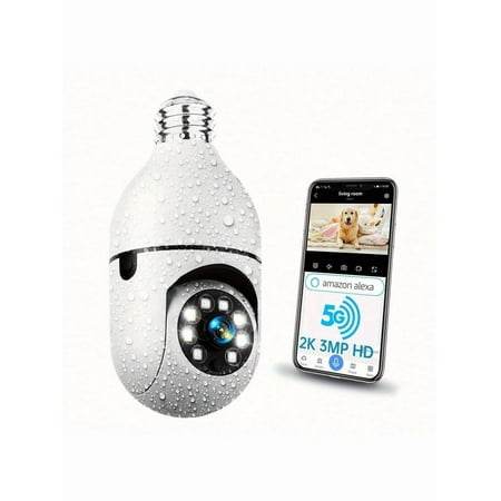 WESECUU 2K HD Light Bulb Security Camera - 5G/2.4GHz WiFi, Indoor/Outdoor, PTZ 360° View, Smart Motion Detection, 2-Way Audio, Color Night Vision | Phone App, Home/Nanny/Pet Monitor