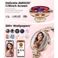 thumbnail image 3 of Reloj inteligente LIGE para mujer con diamantes, frecuencia cardíaca, SpO2, IP68, 3 of 9