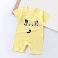 thumbnail image 2 of kpoplk Newborn Baby Boy Girl Golf Outfit Jumpsuit Short Sleeve Lapel Romper One Piece Outfit Pure Cotton Spring Summer Cute Embroidery Clothes Size 12-18 Months,Light Yellow, 2 of 4