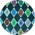 thumbnail image 1 of Ahgly Tapis Rond Lavable en Machine Intérieur Transitionnel Bleu Profond, 5 Pieds Rond, 1 of 7