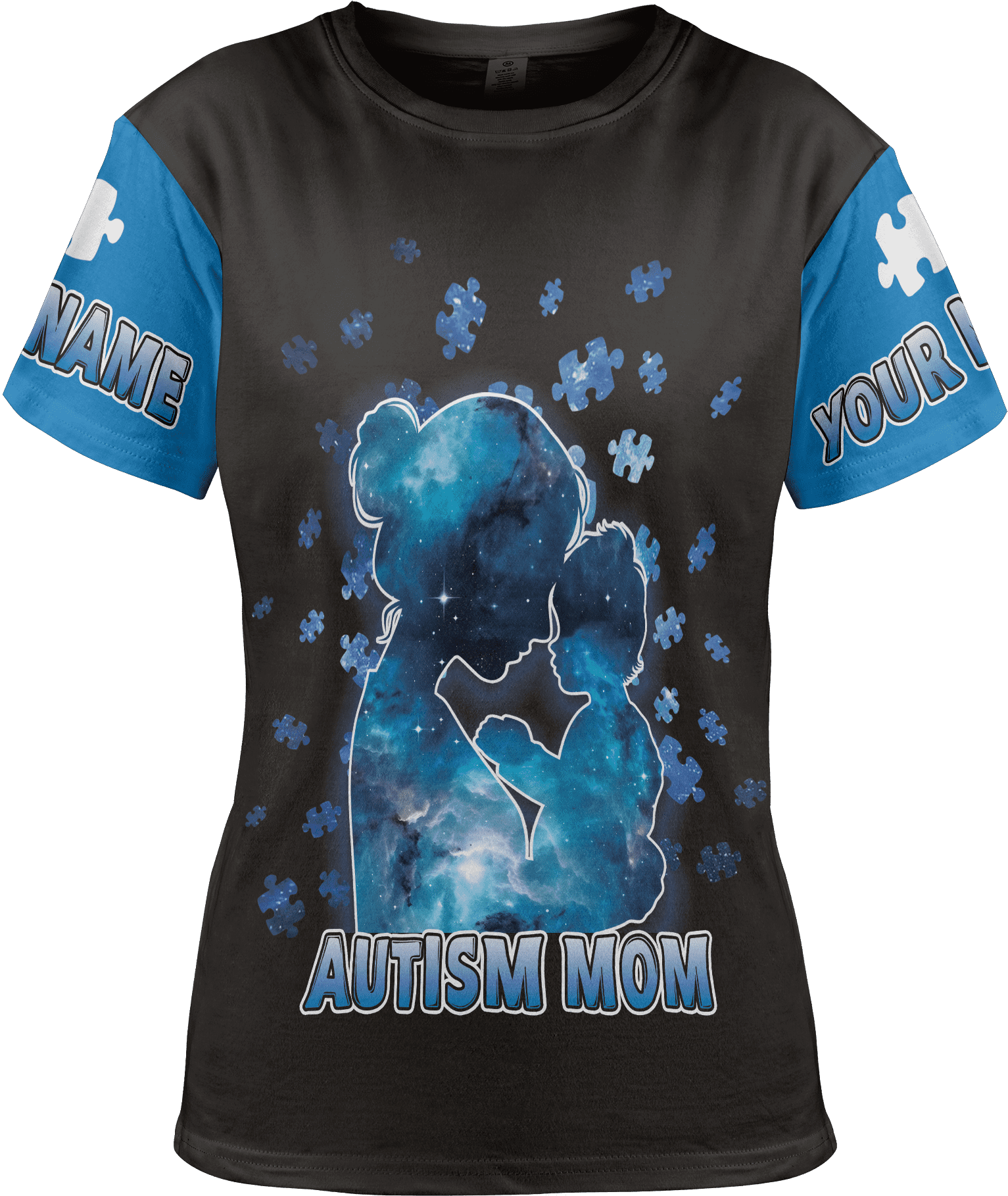 Lotusprinthandmade Personalized Name Autism Awareness Unisex T-shirt 3D S-5XL Multicolor (3XL), personalized autism awareness shirt, custom name autism tee